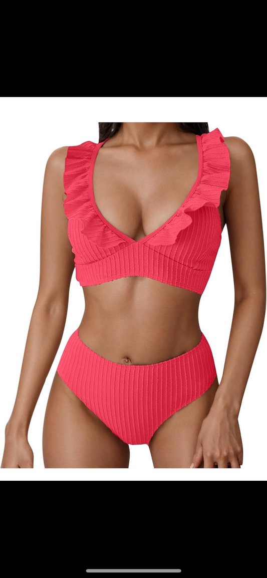 Flirt & Flow” Ruffle Bikini Set